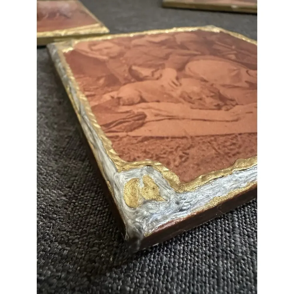 22 Handmade Civil War Photo Tile Wall Plaques Generals Soldiers Camps Reproducti
